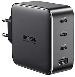 Сетевое зарядное устройство Ugreen CD226 100W GAN 3xUSB-C/USB-A ports fast charger + USB-C/USB-C cable black (90575) - миниатюра 3