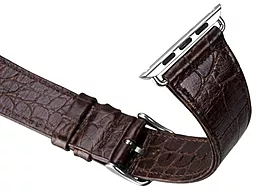 для розумного годинника Art series Crocodile из натуральной кожи для Apple Watch 42mm Brown - мініатюра 2