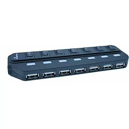Концентратор (USB хаб) MediaRange USB 2.0 hub 1:7, bus-powered, black (MRCS504)