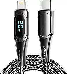 Кабель USB PD Essager LED Digital Display 20w 3a 2m USB Type-C - Lightning cable black (EXCTL-YDA01)