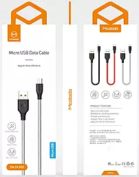 Кабель USB McDodo Warrior Series 12W 2.4A micro USB Cable Grey (CA-5161) - миниатюра 7