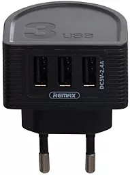 Сетевое зарядное устройство Remax RP-U32 2.4a 3xUSB-A ports charger Black