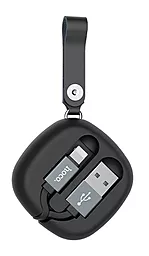 Кабель USB Hoco U33 Retractable with Cord Reel Lightning Cable Black