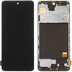 Дисплей Samsung Galaxy A51 A515 з тачскріном і рамкою, (OLED), Black