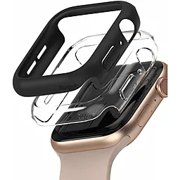 Захисна накладка для розумного годинника Набор Ringke Slim Case для Apple Watch 4/5/6/SE 44mm (RCA4909) Матово чорна + Прозора