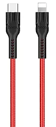 Кабель USB PD Hoco U31 Benay 2.4A 2-in-1 Type C + Lightning Cable Red