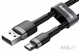 USB Кабель Baseus Cafule 2M micro USB Cable Grey/Black (CAMKLF-CG1) - мініатюра 2