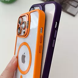 Чехол 1TOUCH Bracket Clear Camera Lens with MagSafe для Apple iPhone 13 Pro Max Orange - миниатюра 3