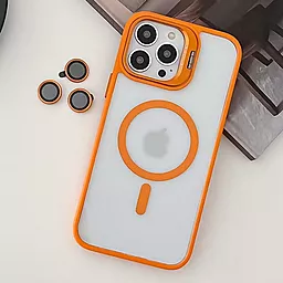 Чехол 1TOUCH Bracket Clear Camera Lens with MagSafe для Apple iPhone 13 Pro Max Orange - миниатюра 2