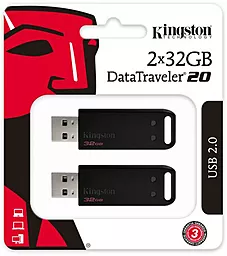 Флешка Kingston DataTraveler 20 2x32GB (DT20/32GB-2P) Black - миниатюра 4