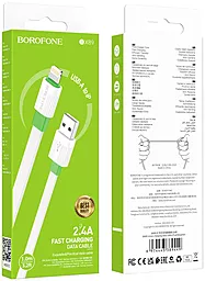 Кабель USB Borofone BX89 Union 12W 2.4A Lightning Cable White/Green - миниатюра 2
