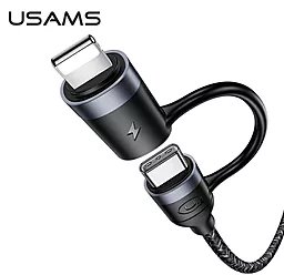 Кабель USB PD Usams U31 3A USB Type-C - Type-C/Lightning Cable Black (US-SJ403)