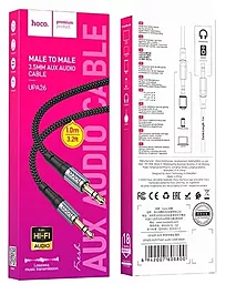 Аудио кабель Hoco UPA26 AUX mini Jack 3.5 мм М/М cable 1 м black - миниатюра 8