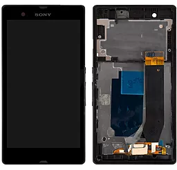 Дисплей Sony Xperia Z (C6602, C6603, C6606, C6616, L36h, L36i, L36a) с тачскрином и рамкой, Black