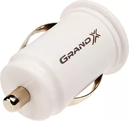 Автомобильное зарядное устройство Grand-X 2.1A 2xUSB-A ports car charger white (CH-02W) - миниатюра 2