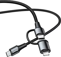 Кабель USB PD Baseus Yiven 2-in-1 USB Type-C to Lightning/Type-C cable black (CATLYW-01) - миниатюра 2