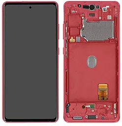 Дисплей Samsung Galaxy S20 FE G780, S20 FE G781 5G с тачскрином и рамкой, сервисный оригинал, Red