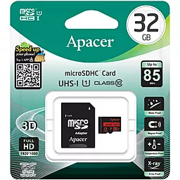 Карта памяти Apacer microSDHC 32GB R85 Class 10 UHS-I U1 + SD-адаптер (AP32GMCSH10U5-R) - миниатюра 3