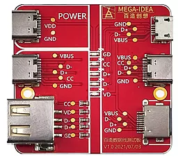 Тестер для проверки кабелей синхронизации и зарядки MEGA-IDEA для Lightning / Type-C / Micro - миниатюра 2