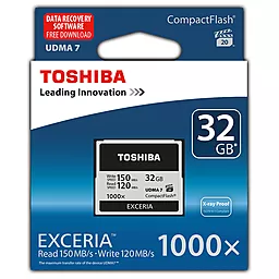 Карта памяти Toshiba Compact Flash 32GB Exceria 1000X UDMA 7 (CF-032GTGI(8) - миниатюра 2