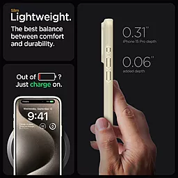 Чехол Spigen Thin Fit для Apple iPhone 15 Pro Mute Beige (ACS06694) - миниатюра 6