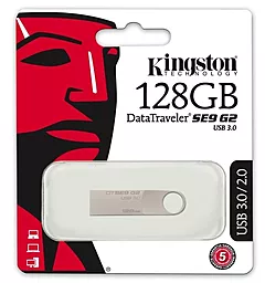 Флешка Kingston DTSE9 G2 128GB USB 3.0 (DTSE9G2/128GB) Metal Silver - миниатюра 3