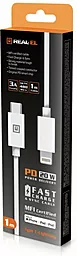 Кабель USB PD REAL-EL 2M USB Type-C - Lightning Cable White - миниатюра 5