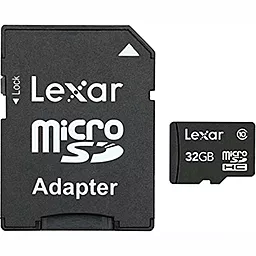 Карта памяти Lexar microSDHC 32GB Class 10 + SD-адаптер (LSDMI32GABEUC10A)
