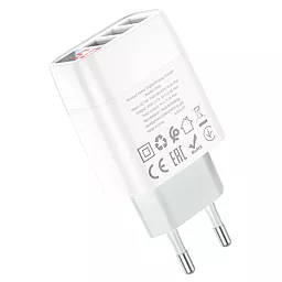 Сетевое зарядное устройство Hoco C93A 3-port Digital Display Ease Charge White - миниатюра 2