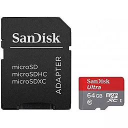 Карта памяти SanDisk microSDXC 64GB Class 10 UHS-I U1 A1 + SD-адаптер (SDSQUAR-064G-GN6IA)