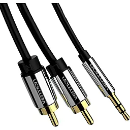 Аудио кабель Vention AUX mimi Jack 3.5 mm - 2xRCA M/M cable 10 м Black black (BCFBL) - миниатюра 3