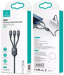 Кабель USB Usams U73 15w 3a 3-in-1 USB to Type-C/Lightning/micro USB Cable black - миниатюра 6
