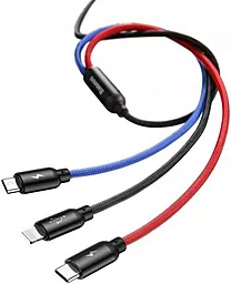 Кабель USB Baseus Three Primary Colors 18w 3.5a 3-in-1 USB to Type-C/Lightning/micro USB Cable black (CAMLT-BSY01) - миниатюра 3