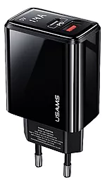 Сетевое зарядное устройство с быстрой зарядкой Usams US-CC133 T40 U+C QC3.0/PD 20W Black