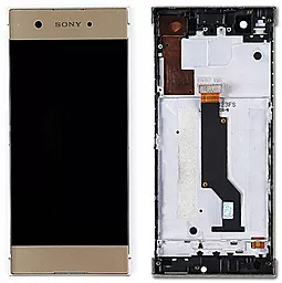 Дисплей Sony Xperia XA1 (G3112, G3116, G3121, G3123, G3125) с тачскрином и рамкой, оригинал, Gold