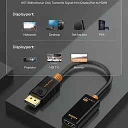 Видео переходник (адаптер) CABLETIME DisplayPort - HDMI v2.0 4k 60hz 0.2m black (CP21B) - миниатюра 4