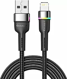 Кабель USB Essager Colorful LED 12W 2.4A 2M Lightning Cable Black (EXCL-XCDA01)