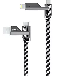 Кабель USB PD Gelius Twister GP-UCN004 60w 3a 1.2m 4-in-1 USB-A/Type-C to Lightning/Type-C cable gray - миниатюра 7