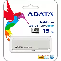Флешка ADATA 16GB UV110 USB 2.0 (AUV110-16G-RWH) White - миниатюра 4
