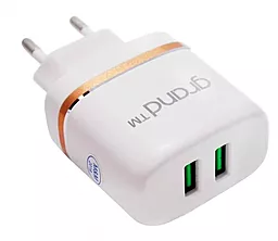 Сетевое зарядное устройство Grand 2 USB 2.1A + Lightning Cable White (GH-C02) - миниатюра 2