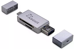 Кардридер Argus USB2.0, Micro-USB/Lightning, TF, SD (R-004)