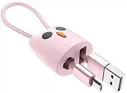 USB Кабель Hoco  KX2 Kikibelief Silicone Case 2.4A 0.24M micro USB Cable Pink