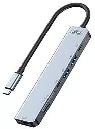 Мультипортовый USB Type-C хаб XO HUB008 7-in-1 silver