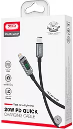 Кабель USB PD XO NB-Q203A Digital Display 20W USB Type-C - Lightning Cable Black - миниатюра 2