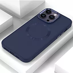 Чехол Epik TPU Bonbon Metal Style with MagSafe для Apple iPhone 14 Navy Blue - миниатюра 3