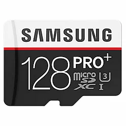Карта памяти Samsung microSDXC 128GB Pro Plus Class 10 UHS-I U3 + SD-адаптер (MB-MD128DA/RU) - миниатюра 2