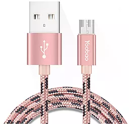 Кабель USB Yoobao YB-423 Nylon micro USB Cable Pink - миниатюра 2