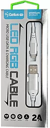 Кабель USB Gelius Pro LED RGB micro USB Cable Silver (GP-UC06m) - миниатюра 4