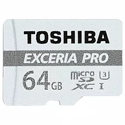 Карта памяти Toshiba microSDXC 64GB Exceria Pro Class 10 UHS-I U3 + SD-адаптер (THN-M401S0640E2) - миниатюра 2