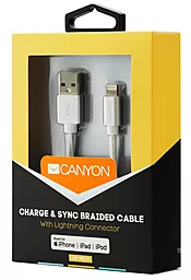 Кабель USB Canyon 12w 2.4a 0.96m Lightning cable gray (CNS-MFIC3B) - миниатюра 4